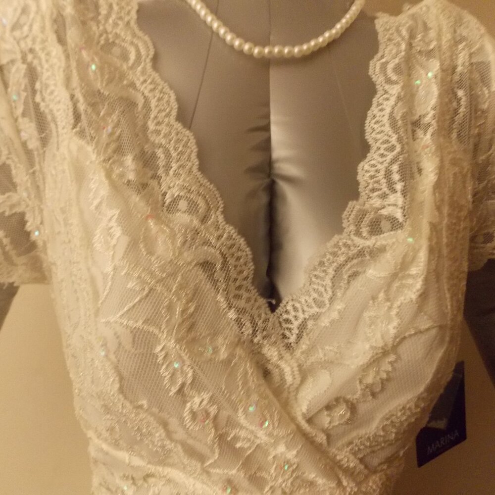 Cream Lace and Sequin Dress